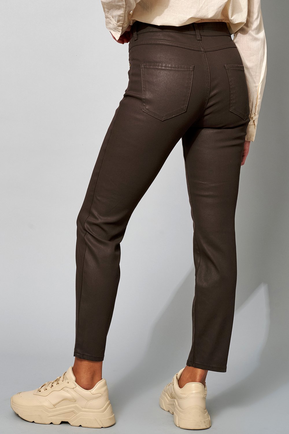 Skinny-Fit in Lederoptik | Style »Audrey_070« dark brown
